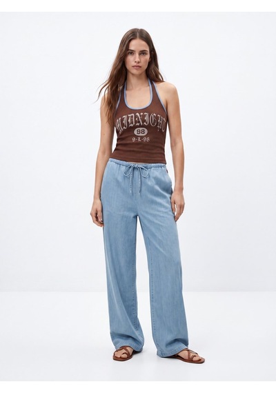 LTB Ivana Relaxed Fit Beli Lastikli Light İndigo Jean Pantolon