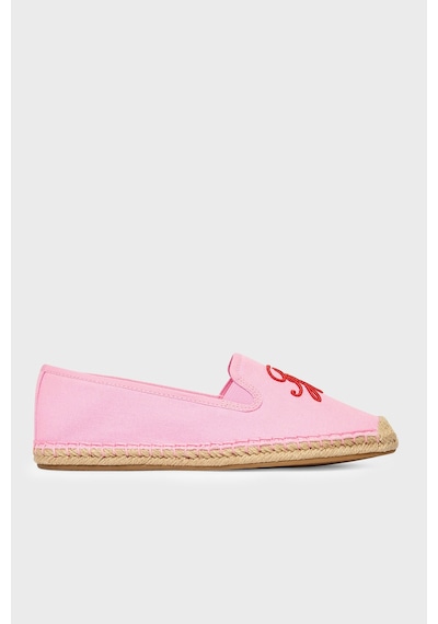 Tommy Hilfiger Logolu Nakış İşlemeli Kanvas Espadril Ayakkabı Kadın Ayakkabı Fw0fw09240 Tor Pembe