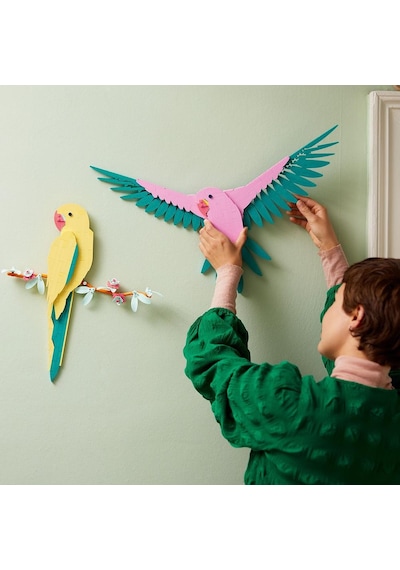 LEGO® Art Fauna Koleksiyonu – Macaw Papağanları 31211 Yetişkinler için Dekoratif ve Sergilenebilir Model Yapım Seti - 644 Parça