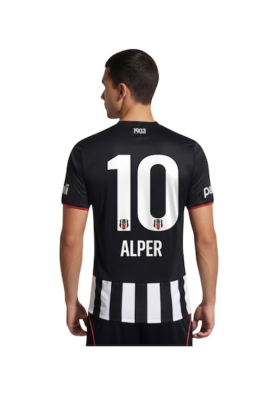 Beşiktaş Lisanslı 25/26 Siyah Beyaz Çubuklu Forma Kişiye Özel Uv Kutu Siyah