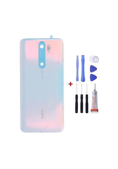 Xiaomi Redmi Note 8 Pro Beyaz Arka Cam Kapak Pil Kapağı Tamir Set B7000 Set Beyaz