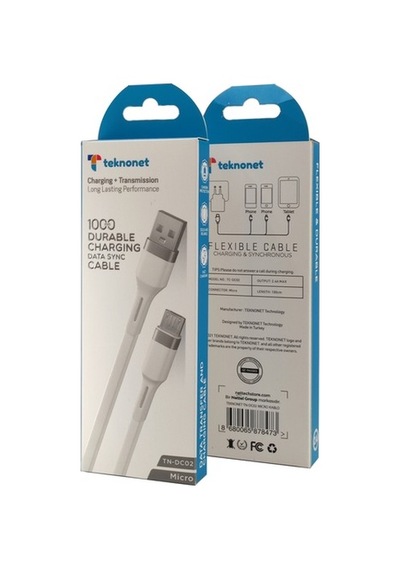 Teknonet Tn-Dc01 Plastik 100 Cm Micro Şarj Ve Data Kablosu (535856089)