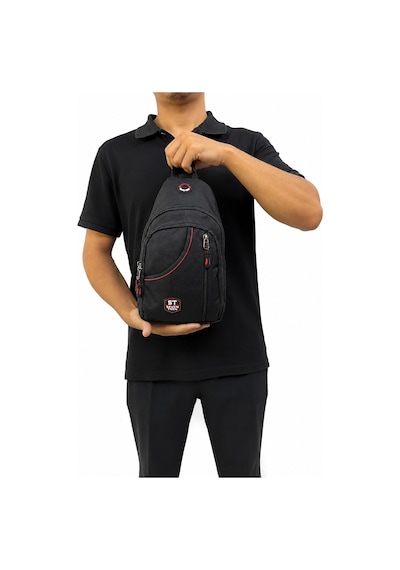 Seventeen Unisex Spor Çok Bölmeli Çapraz Askılı Body Bag Siyah-kırmızı