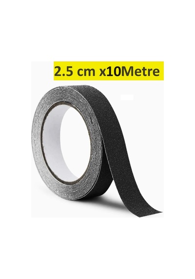 Merdiven Zemin Rampa İçin Yapışkanlı Kaydırmaz Bant Siyah 2.5 CM x 10 M - 9017895497212