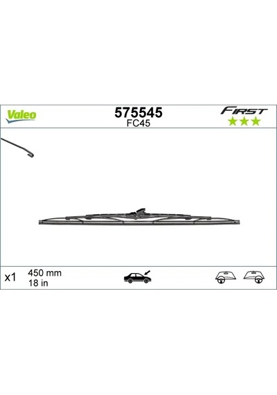 Silecek Süpürgesi - Alfa Romeo Gtv, 33, 145, Punto, Doblo, Stilo, Croma, Fiorino, 124, Uno, Strada, Fullback, Palio, Siena, Duna, Elba - Valeo-5755
