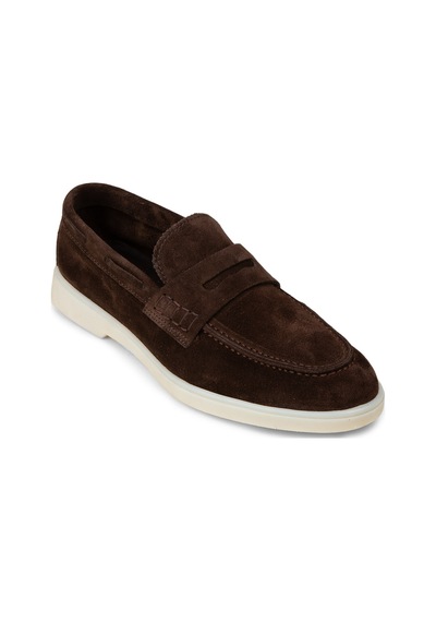 Deery Erkek Hakiki Süet Kahverengi Loafer - 02028mkhvc01 Kahverengi