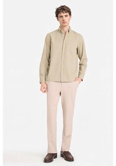 Defacto Regular Fit Gabardin Gömlek F1261ax26spkh404 Haki-kh404