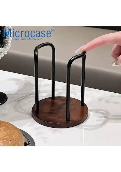 Microcase Ahşap Görünümlü Bardak Tutucu Düzenleyici Tek Bölmeli Al5435 Gümüş