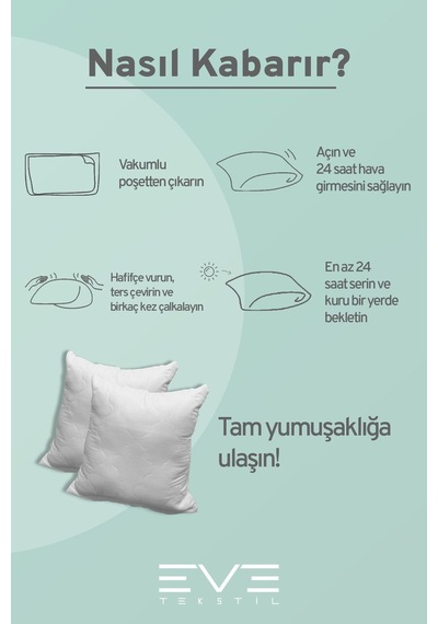 Eve Tekstil 6 Adet Diamant Plus Kare Kırlent Yıkanabilir Antialerjik Silikon Elyaf Yastık 40x40cm 400 Gr