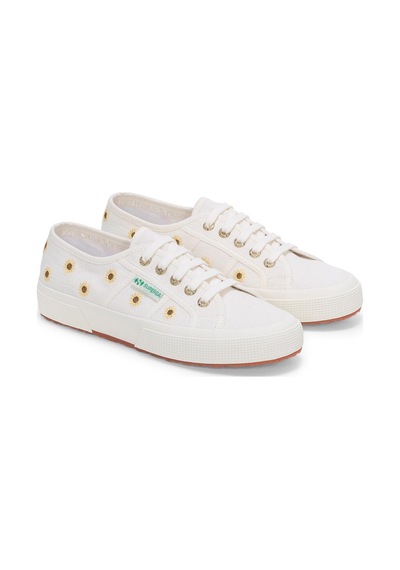 Superga 2750 Embroidery Linen Sunflower Kadın Beyaz Bileksiz Sneaker Beyaz-168