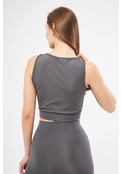 Primemagazam Kolsuz Dalgiç Baskılı Crop - Füme Çeşitli