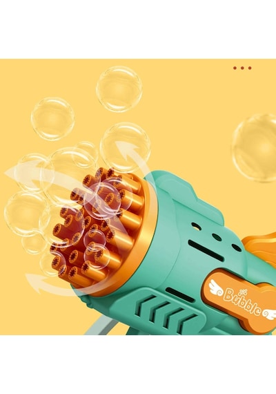 3 Adet Mavi Sarı Pembe Köpük Tabancası 29 Delikli Çoklu Köpük Atan Tabanca 6 Solisyonlu Bubbles Gun