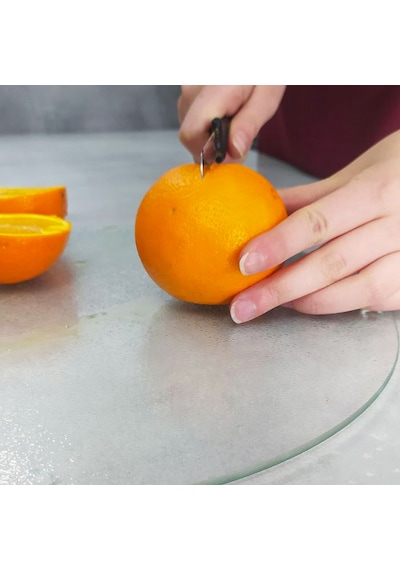 Decorita Cam Kesme Tahtası Cam Kesme Tablası Buzlu Cam Çap32 Cm
