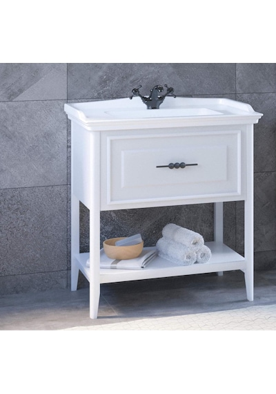 Denko Öykü 80 Cm Beyaz Banyo Dolabı Alt Modül Lavabo Beyaz Denko Öykü 80 Cm Beyaz Banyo Dolabı Alt Modül Lavabo Beyaz