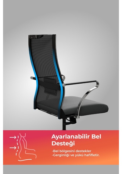 Ergolife Sit Air 24/7 B2-281k - Yükseklik Ayarlı, Fileli, Krom, Toplantı, Ofis, Bilgisayar Sandalyesi - 696.5d.1.2a2 Siyah Ergolife Sit Air 24/7 B2-281k - Yükseklik Ayarlı, Fileli, Krom, Toplantı, Ofis, Bilgisayar Sandalyesi - 696.5d.1.2a2 Siyah