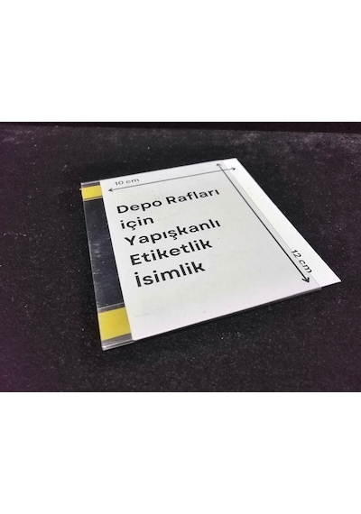 50 Adet C Tipi 12x10 Cm Depo Ürün Etiketliği Şeffaf Yapışkanlı