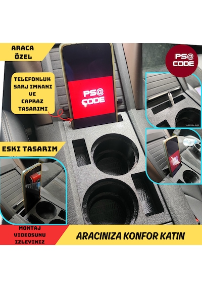 Citroen Berlingo-peugeot Rifter-proace City-fiat Doblo-opel Combo Uyumlu Orta Konsol Bardaklık 001