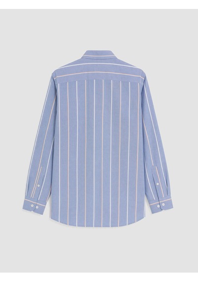 Lcwaıkıkı Classic Mavi Regular Fit Çizgili Oxford Erkek Gömlek