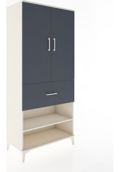 Hyperion Dolap 4 Raflı Tek Çekmeceli 2 Kapaklı 88x44x195 Aytaşı-antrasit Aytası