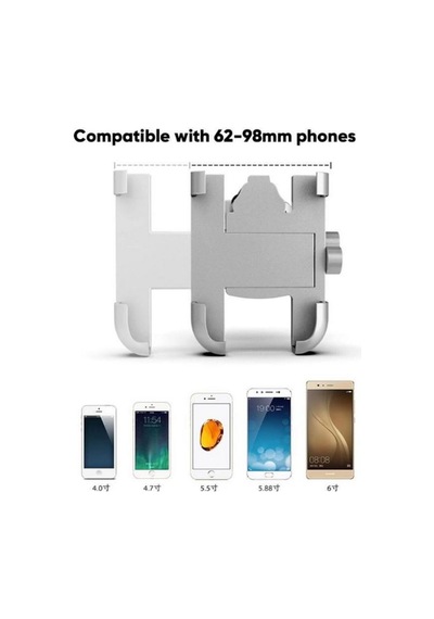 Tedar Alüminyum Gövdeli Metal Ayna Bağlantılı Motosiklet Telefon Tutucu 7 İnç Xl Najmaddin Standart