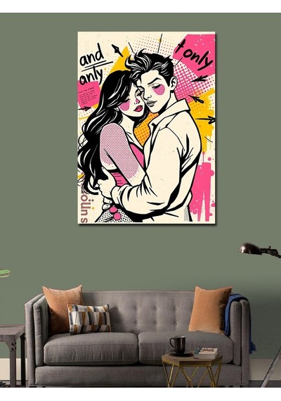Kanvas Tablo Aşk Ve Çizgi Roman 50cmx70cm