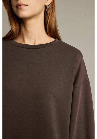 Defacto Bisiklet Yaka Modal Sweatshirt G2913ax25aubn336 Kahve