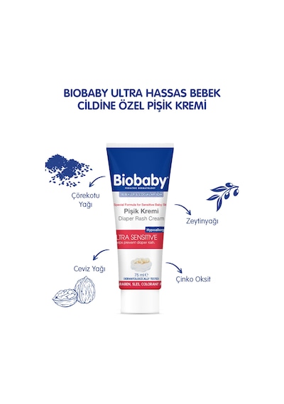 Biobaby Bebek Pişik Kremi %40 Çinko 75 gr - Organik Kır Iğdesi Yağı Ve Zeytinyağı Içerir