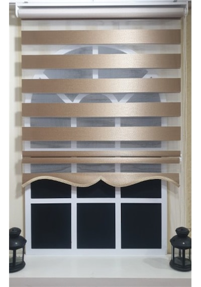 Zebra Stor Perde Sütlü Kahverengi St 035