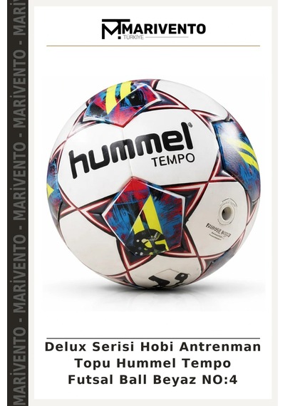 Delux Serisi Hobi Antrenman Topu Hummel Tempo Futsal Ball Beyaz No:4