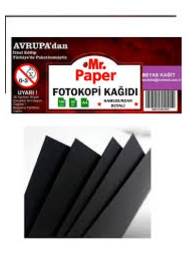 Siyah A4 90 Gr. Siyah Kağit 100 Adet