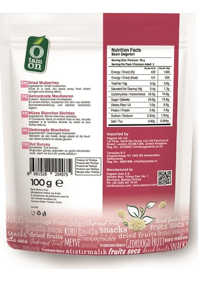 Otamon Dut Kurusu 100 G