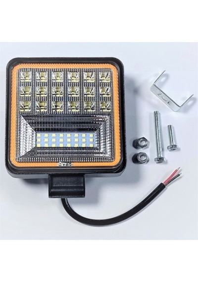 Ahmet Otomotiv 42 Ledli Kare Çalışma Lambası Off-road Beyaz-sarı Renk 10v-30v