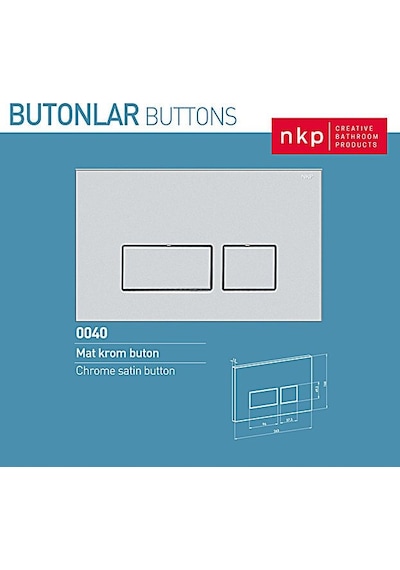 Nkp Gömme Rezervuar Butonu Mat Krom - Nkp0040 Mat Krom