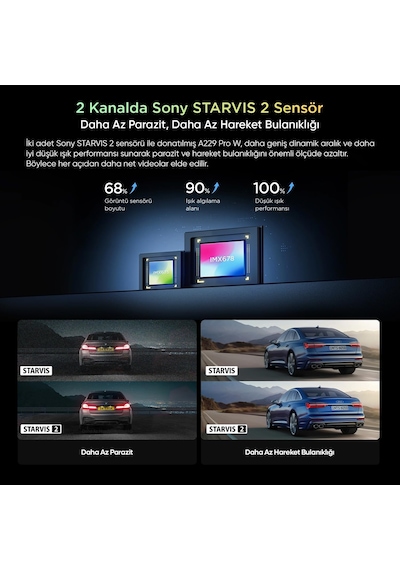 Viofo A229 Pro W 3 Kameralı Ön+arka Su Geçirmez+iç 4k+2k+1080p So