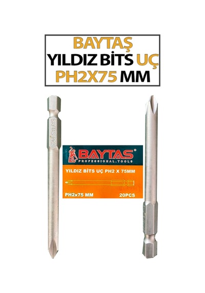 Yıldız Bits Vidalama Ucu Baytaş Ph2x75 Mm 1 Adet