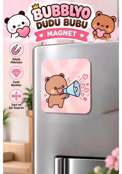 Dudu Bubu Dekoratif Buzdolabı Magneti 6x6 Cm Mavi