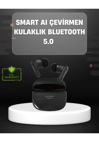 Yapay Zeka Destekli Bluetooth Kulaklık Anlık Çeviri Ve Gürültü Engelleme Siyah