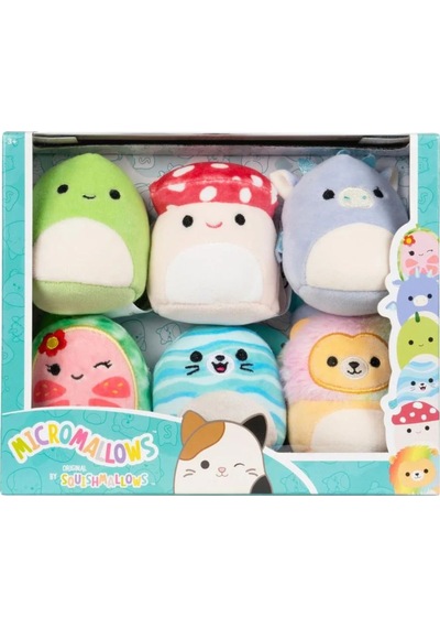Micromallows Squishmallows Mini Yumuşak Peluş Oyuncak 6 Lı Figür Seti - 6 Cm - Model - 2 Çok Renkli
