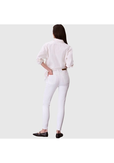 Hıgh Rıse Skınny Ankle Jean Chal Kot Pantolon Beyaz