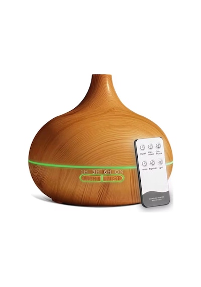 Aroma Difüzör Gece Işığı 7 Led Nemlendirici Kumandalı 550 Ml Buhar Makinesi