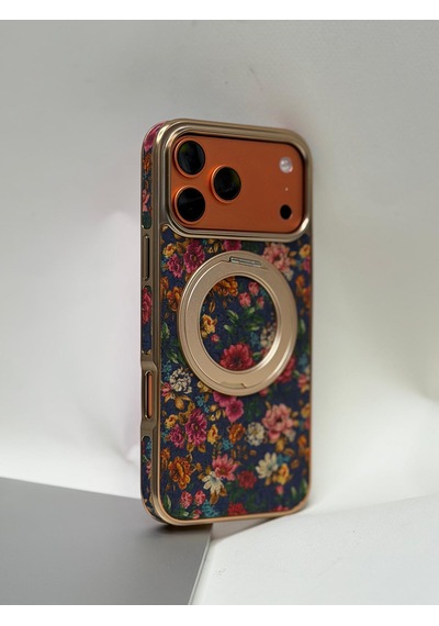 Apple iPhone Uyumlu 17 Pro Max Tuval Kılıf - Egzotik Lotus Desenli Sanatsal Koruyucu 02