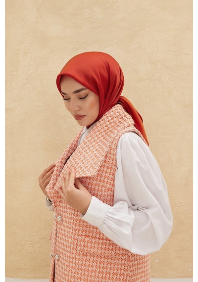 Silk Home Düz Shiny Eşarp - Kiremit - Kiremit