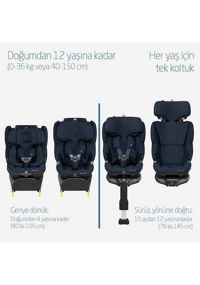 Maxi-Cosi Emerald 360 Pro I-Size Dünyanın İlk Kızaklı, Araç Dışına Çıkabilen, ADAC'lı 0-36 kg Bebek Oto Koltuğu
