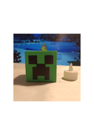 Minecraft Creeper Tealight Led Lamba Yeşil