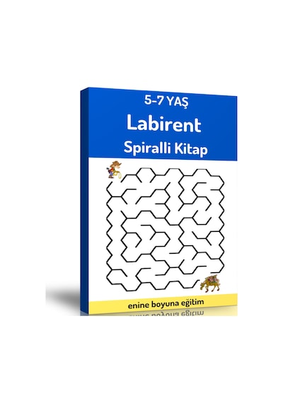 Okul Öncesi 5-7 Yaş Labirent Bulmaca Kitabı Spiralli