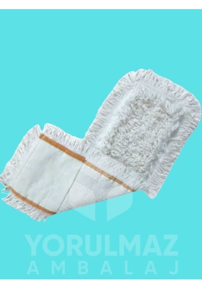 50 Cm Nemli Mop Eko Endüstriyel Temizlik Mopu Tel Ve Plastik Aparat Uyumlu Dayanıklı Zemin Temizlik Bezi Beyaz