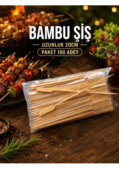 Bambu Şiş 20 Cm 100 Adet