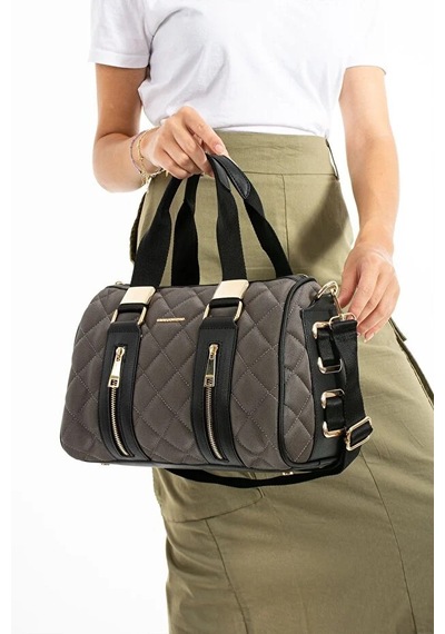 Just Polo Kadın Günlük Kullanıma Uygun Ayarlanabilir Askılı Büyük Boy Lüks El & Omuz Çantası Shoulder Bag Füme