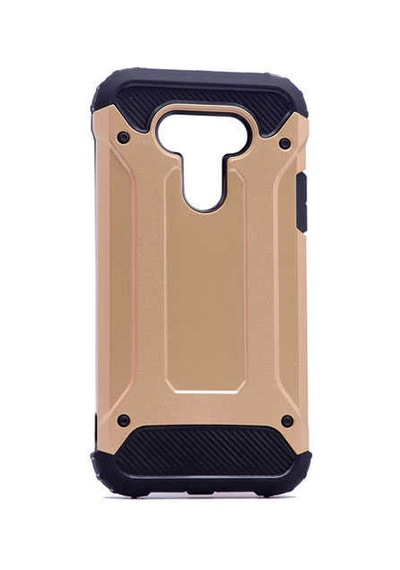 Noktaks - Lg G5 Uyumlu - Kılıf Çift Katman Zırh Tank Crash Military Kapak - Gold Gold
