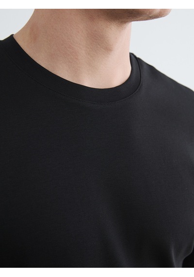 Lcw Vision Siyah Relaxed Fit Bisiklet Yaka Erkek Tişört